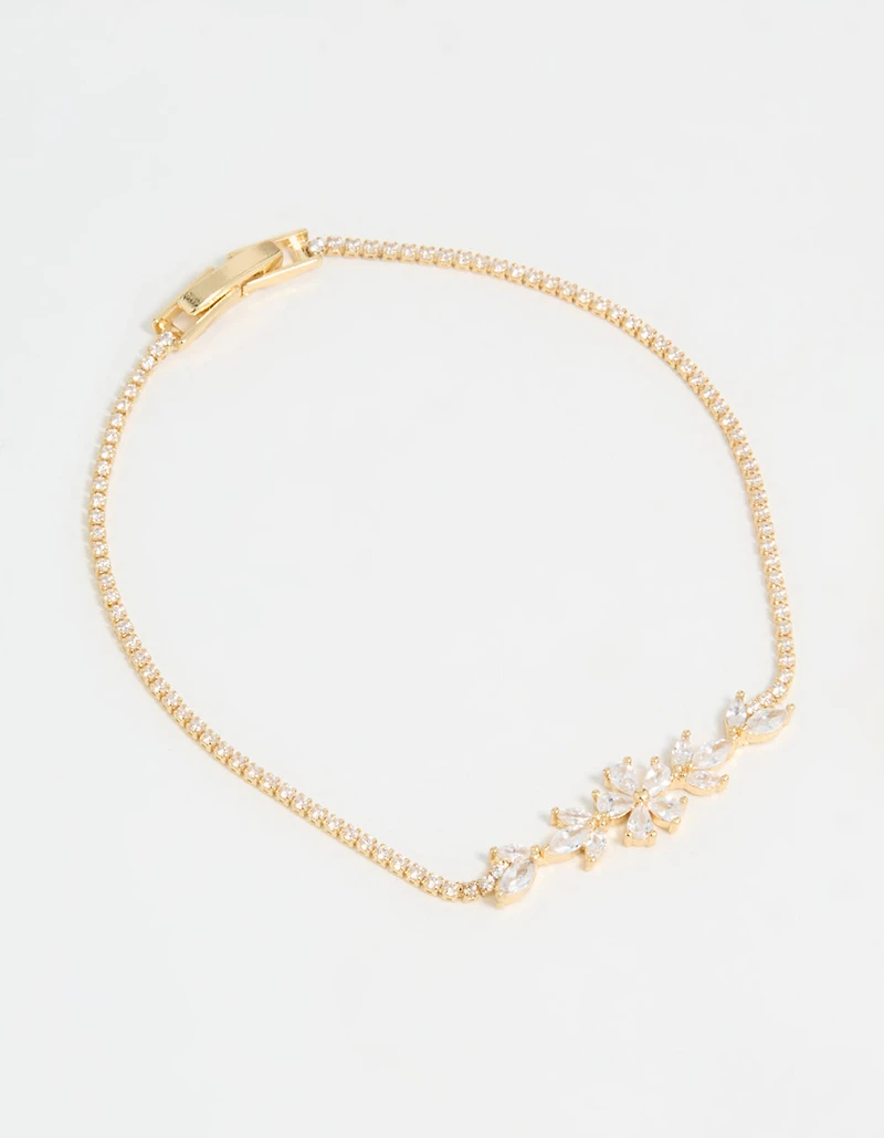 Gold Plated Flower Cupchain Bracelet