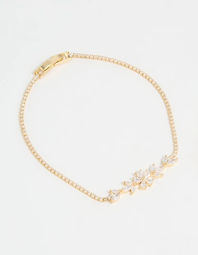 Gold Plated Flower Cupchain Bracelet