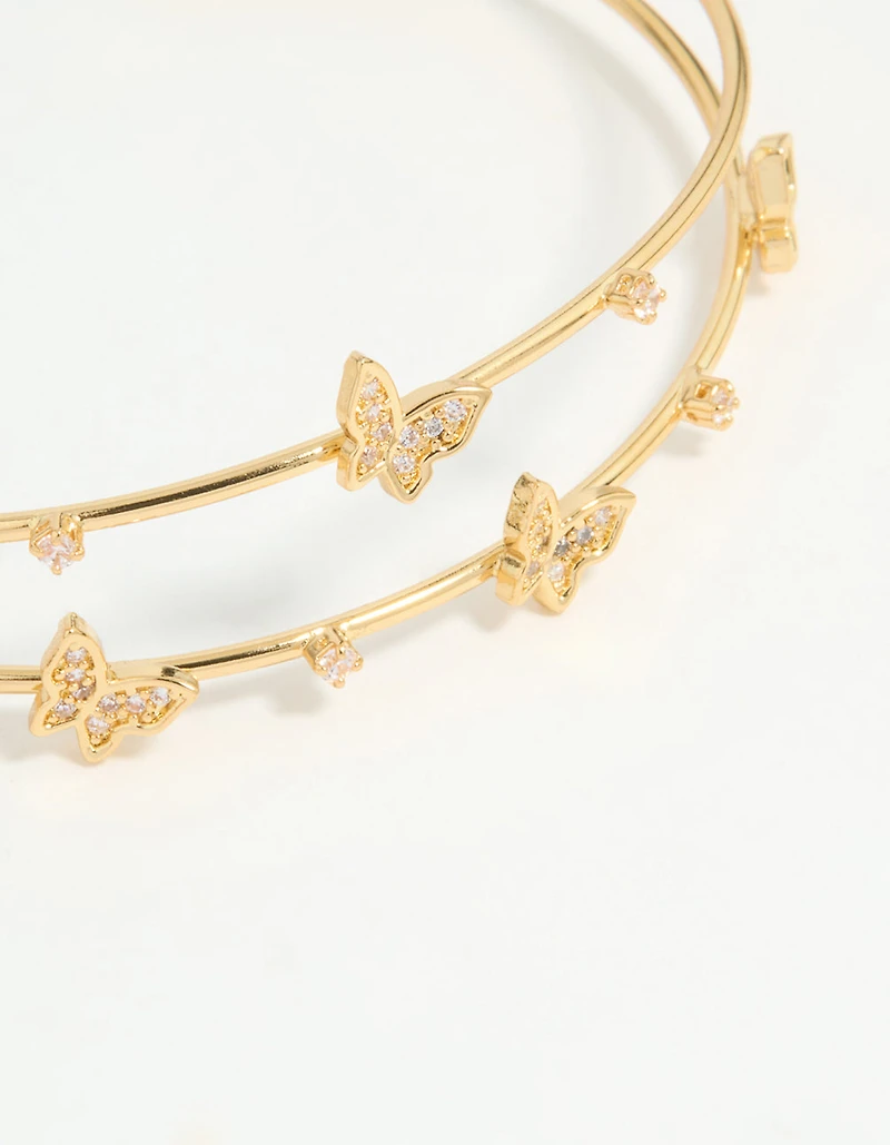 Gold Plated Mini Butterfly Wrist Cuff