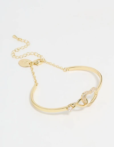 Gold Plated Infinity Heart Wrist Cuff