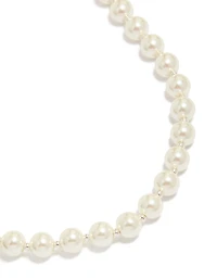 Silver Plated Pearl & Ball Necklace