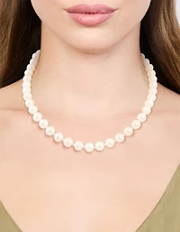 Collier de perles et de boule plaqués argent