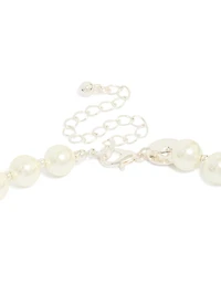 Silver Plated Pearl & Ball Necklace