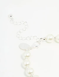 Bracelet chaîne en perles plaquées argent