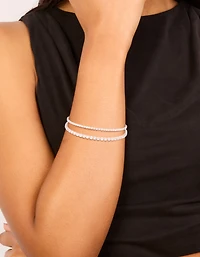 Silver Plated Cubic Zirconia Tennis Bracelet
