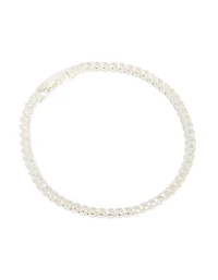 Silver Plated Cubic Zirconia Baguette Tennis Bracelet