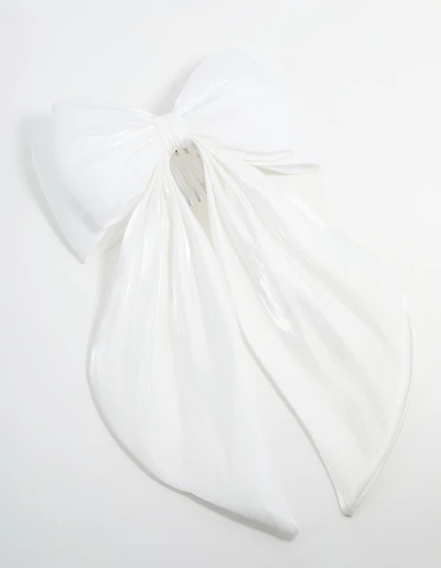 Cream Bow Layered Clip
