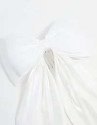 Cream Bow Layered Clip