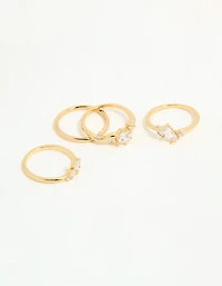 Anneaux cubiques marquis en zircone plaqués or