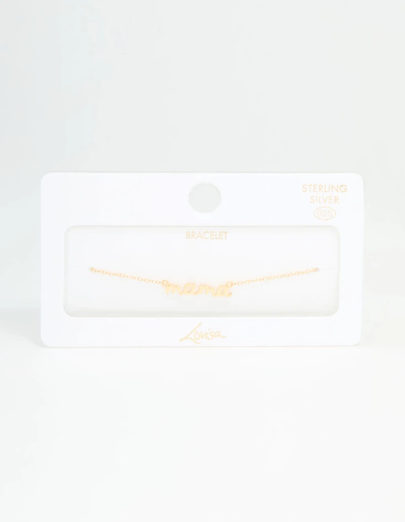 Gold Plated Sterling Silver Mama Toggle Bracelet
