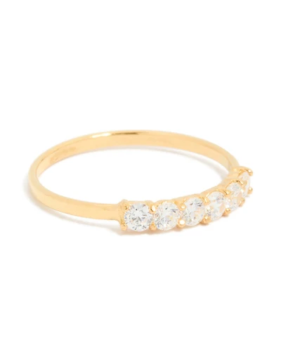 Gold Plated Sterling Silver Cubic Zirconia Ring