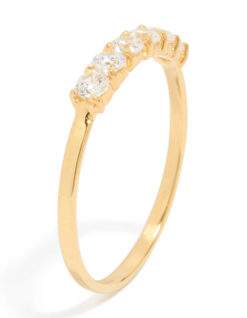Gold Plated Sterling Silver Cubic Zirconia Ring