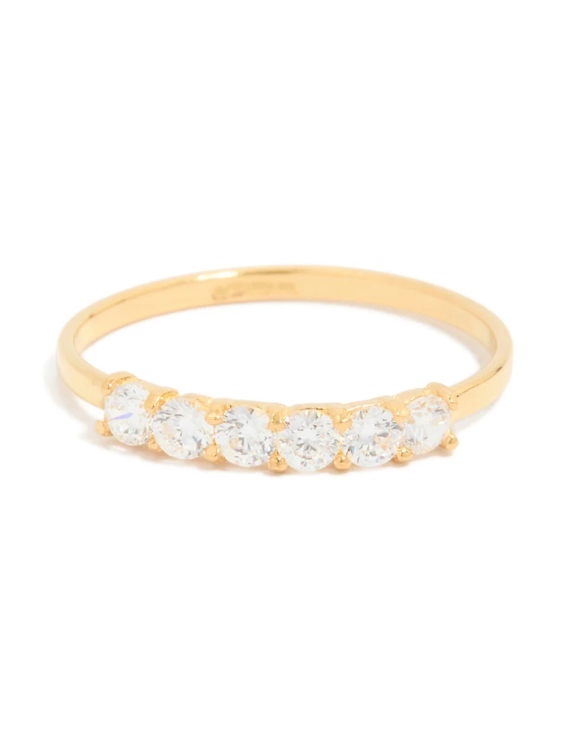 Gold Plated Sterling Silver Cubic Zirconia Ring