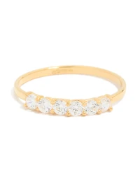 Gold Plated Sterling Silver Cubic Zirconia Ring