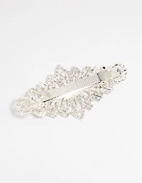 Silver Diamante Ornate Hair Clip