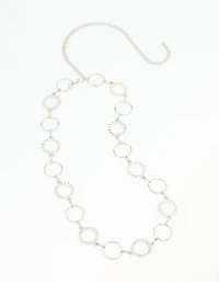 Silver Diamante & Plain Circle Belt