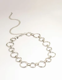 Silver Mixed Circle Link Belt