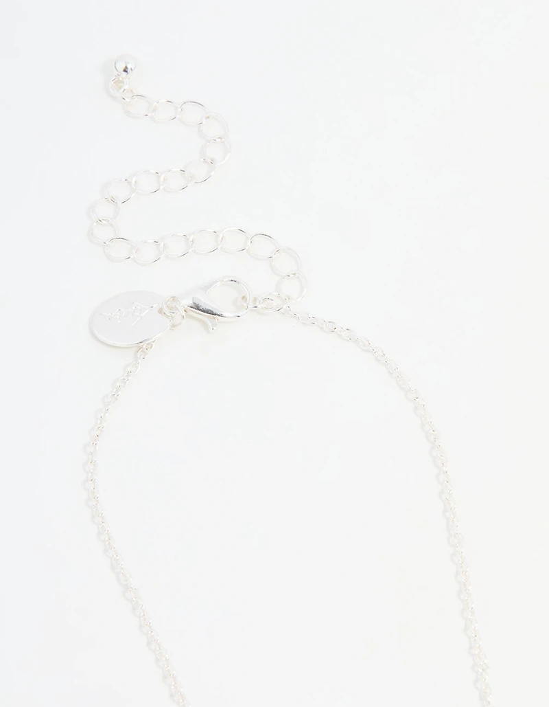 Kids Silver Rainbow Heart BFF Necklace Set
