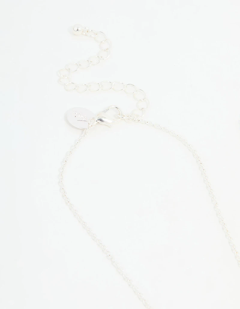 Kids Silver Ombre Diamante Heart BFF Pendant Necklace Set