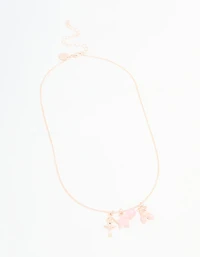 Kids Rose Gold Ballet Charm Pendant Necklace