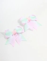 Kids Pastel Fabric Classic Bow Clips 2-Pack