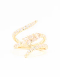 Gold Plated Cubic Zirconia Open Wrap Ring