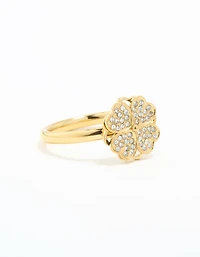 Bague chanceuse en acier inoxydable plaqué or imperméable