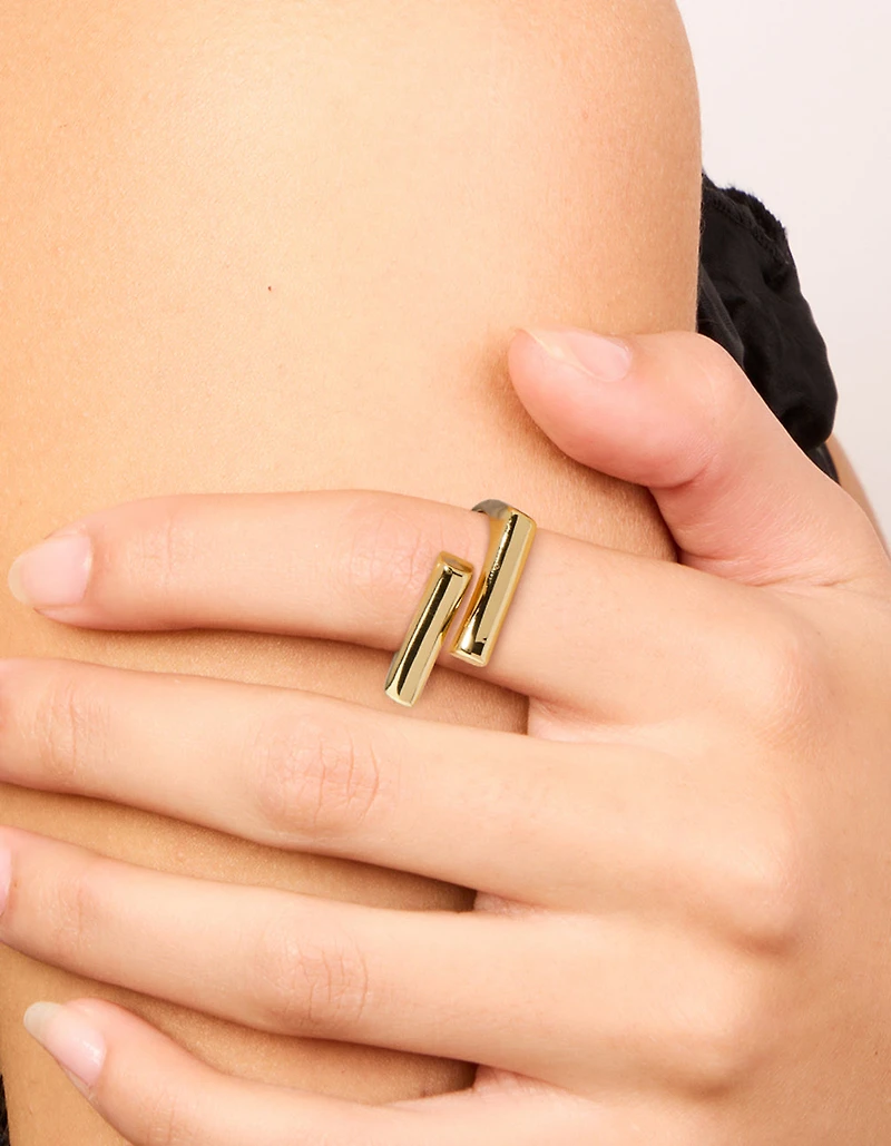 Gold Plated Block Ring