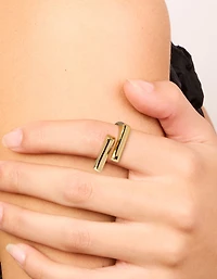 Gold Plated Block Ring
