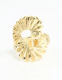 Gold Plated Textured Twist Ring