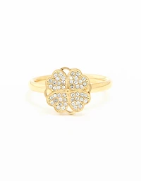 Bague chanceuse en acier inoxydable plaqué or imperméable