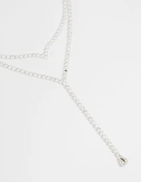 Silver Cubic Zirconia V Necklace