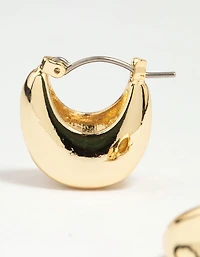 Gold Plated Thick Concave Hoop Earrings