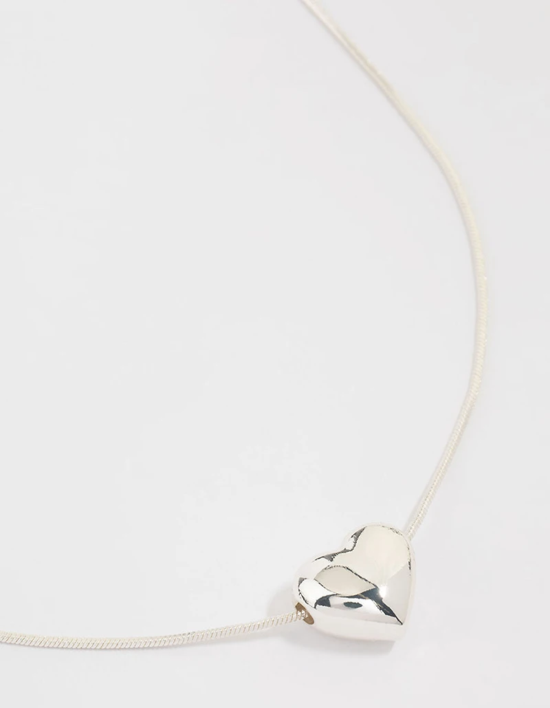 Silver Plated Heart Pendant Necklace