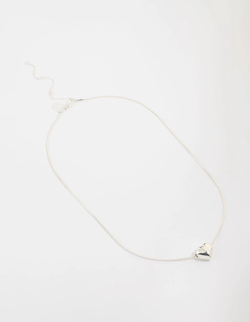 Silver Plated Heart Pendant Necklace