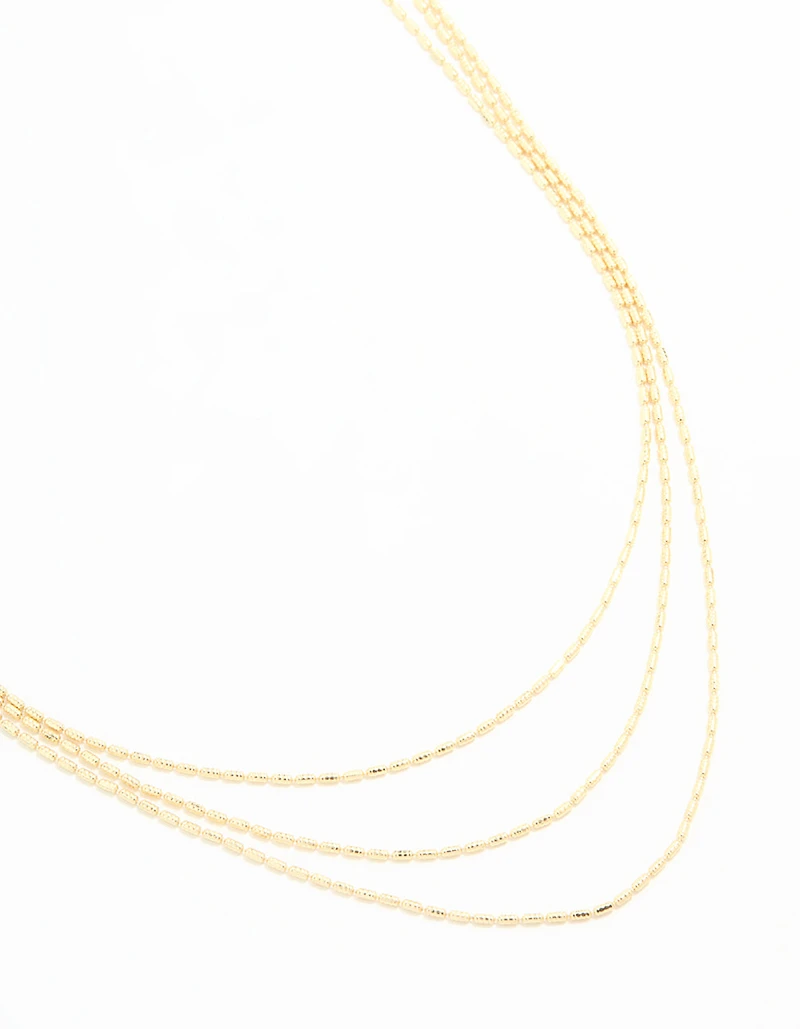 Collier mince à chaînes plaquées or