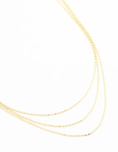 Gold Plated Thin Chain Layered Necklace