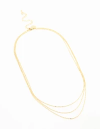 Collier mince à chaînes plaquées or