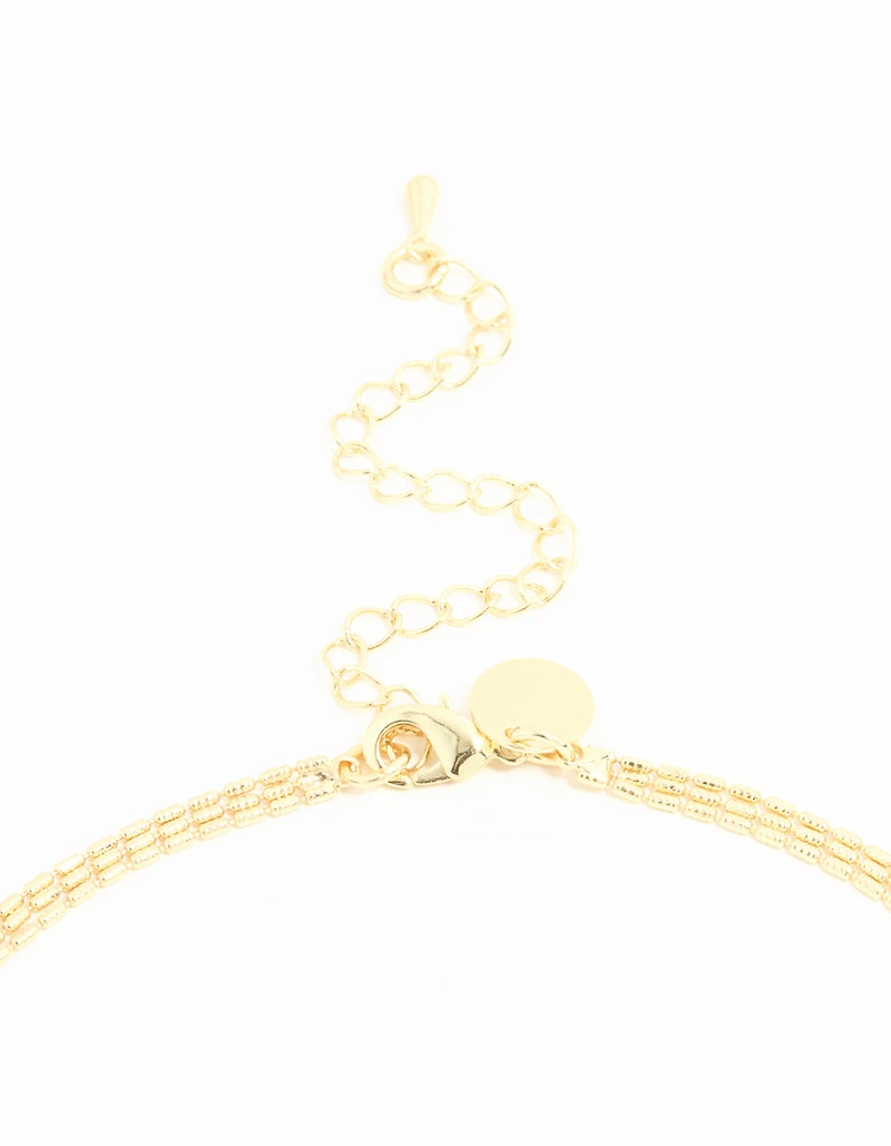 Collier mince à chaînes plaquées or