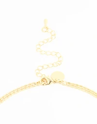 Collier mince à chaînes plaquées or