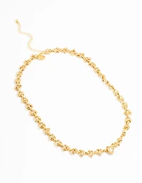 Gold Plated Diamante Chain Pendant Necklace