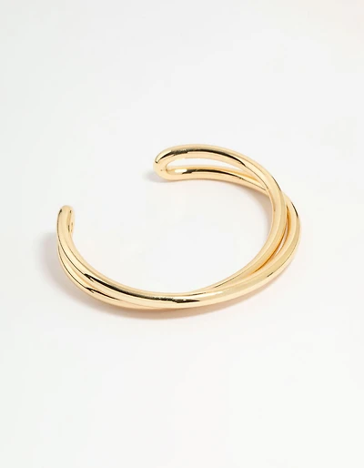 Gold Plated Twist Wrist Cuff
