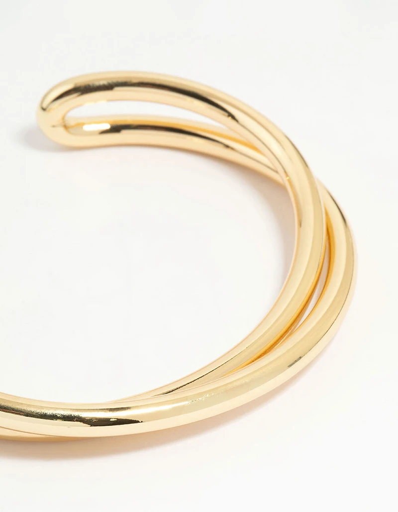 Gold Plated Twist Wrist Cuff