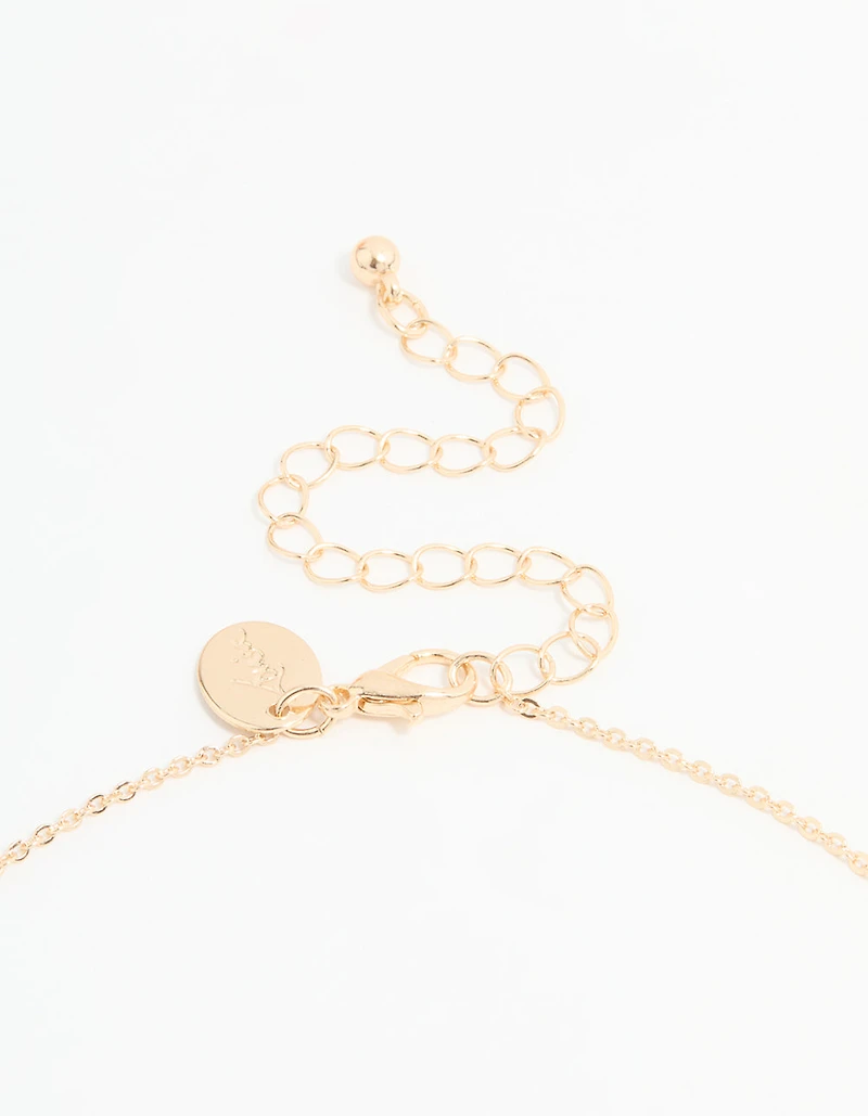 Gold Cubic Zirconia Mini Cross Necklace