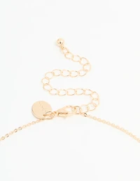 Gold Cubic Zirconia Mini Cross Necklace