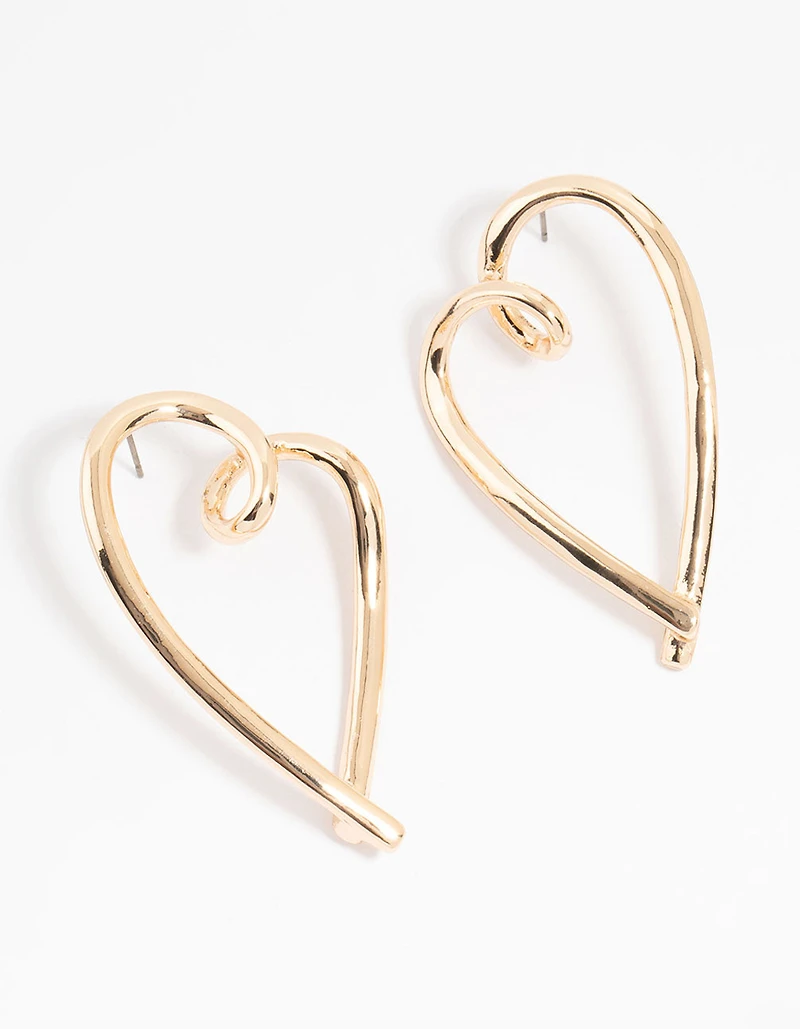 Boucles d’oreilles Gold Mega Heart Studs
