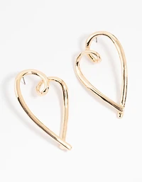 Boucles d’oreilles Gold Mega Heart Studs