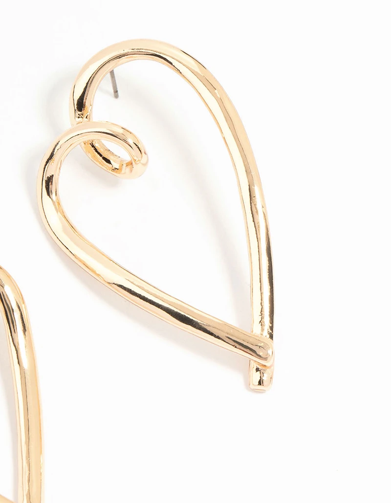 Boucles d’oreilles Gold Mega Heart Studs