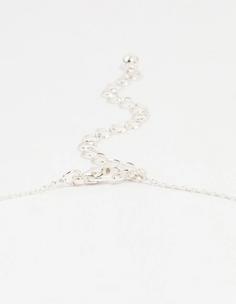 Silver Plated Cubic Zirconia Mini Cross Pendant Necklace