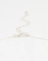 Silver Plated Cubic Zirconia Mini Cross Pendant Necklace
